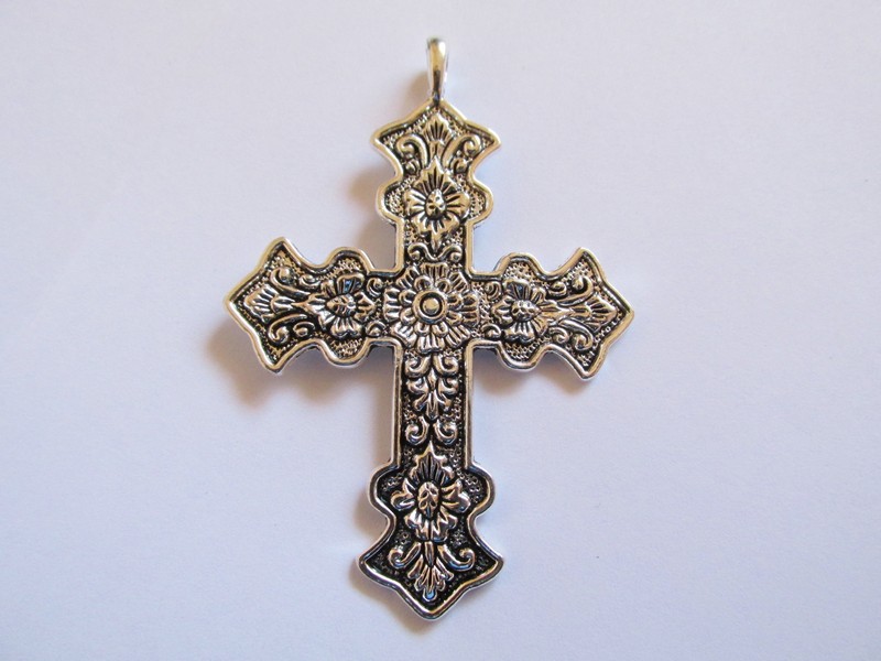 (image for) Cross antique silver pendant #HU14-01